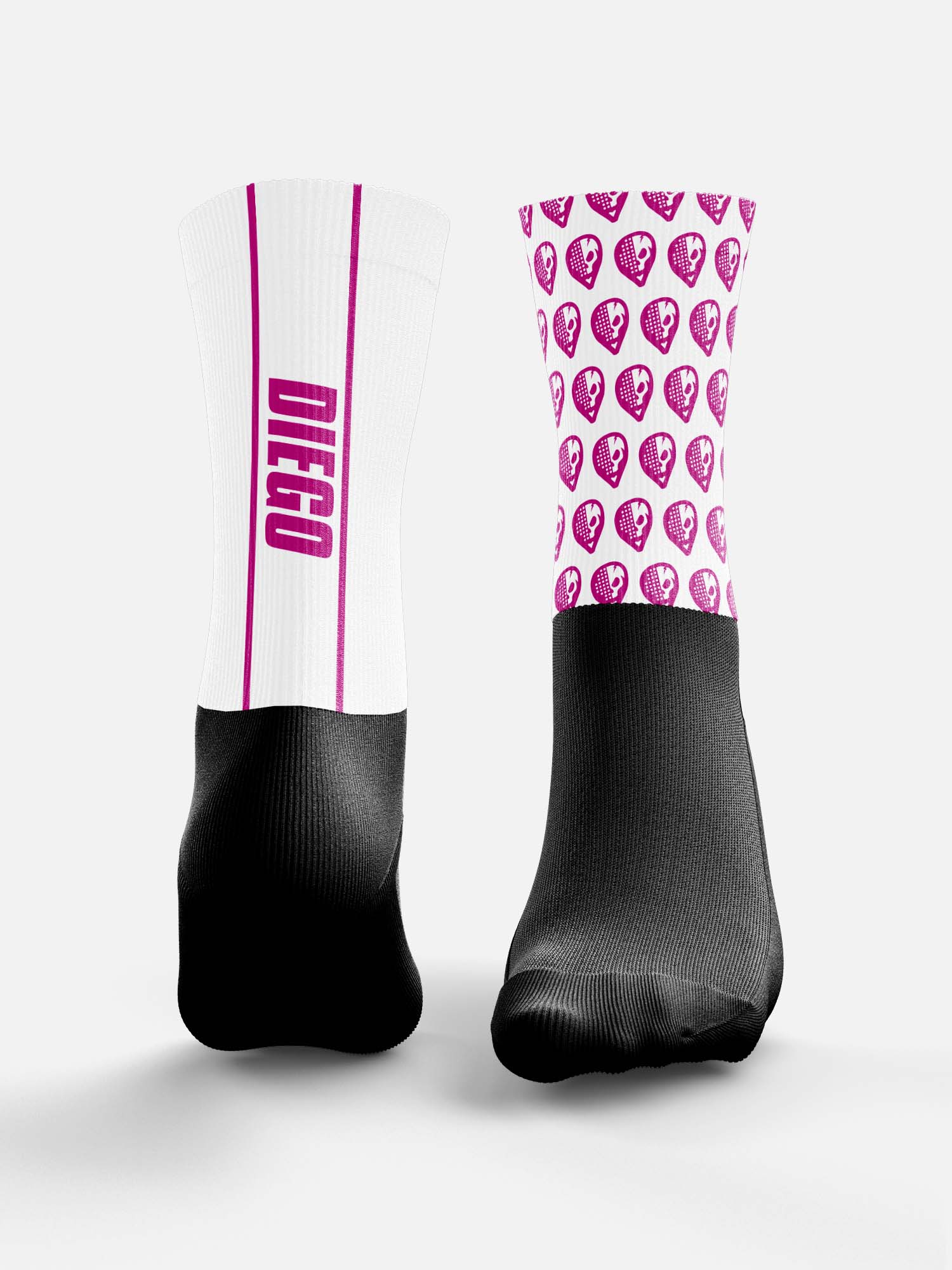 Padel White Socks - Fuchsia