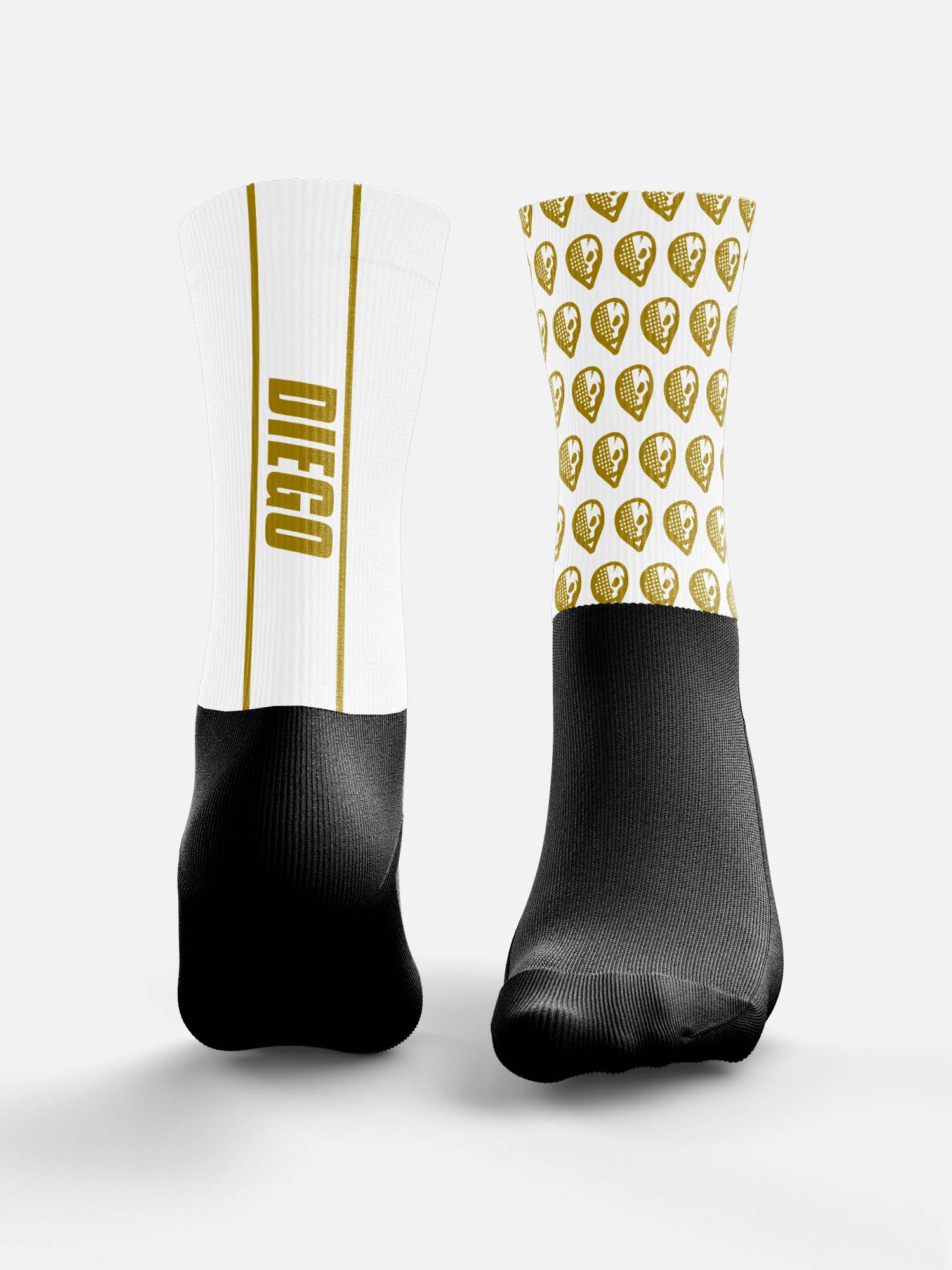 Padel White Socks - Gold