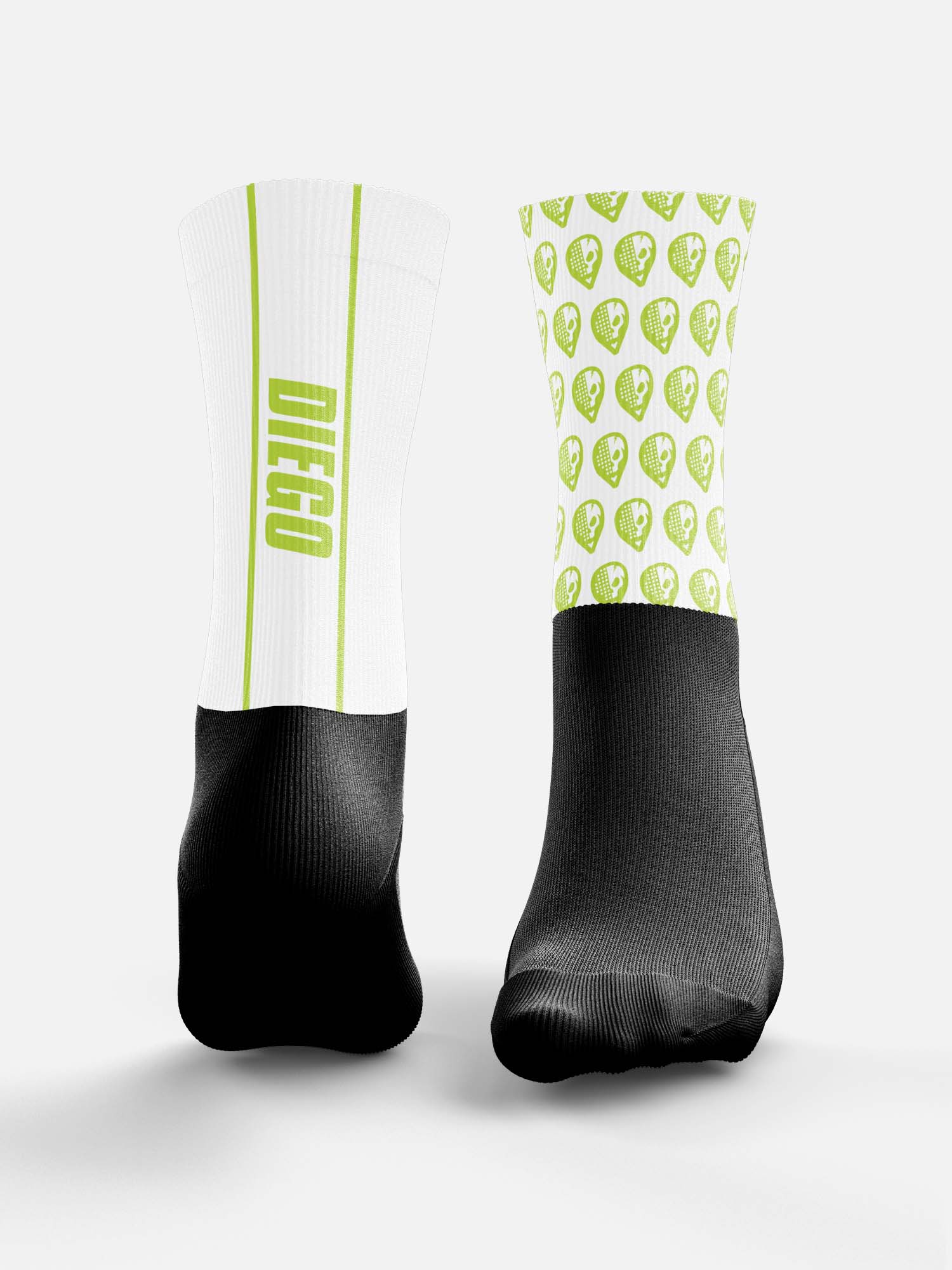 Padel White Socks - Lime