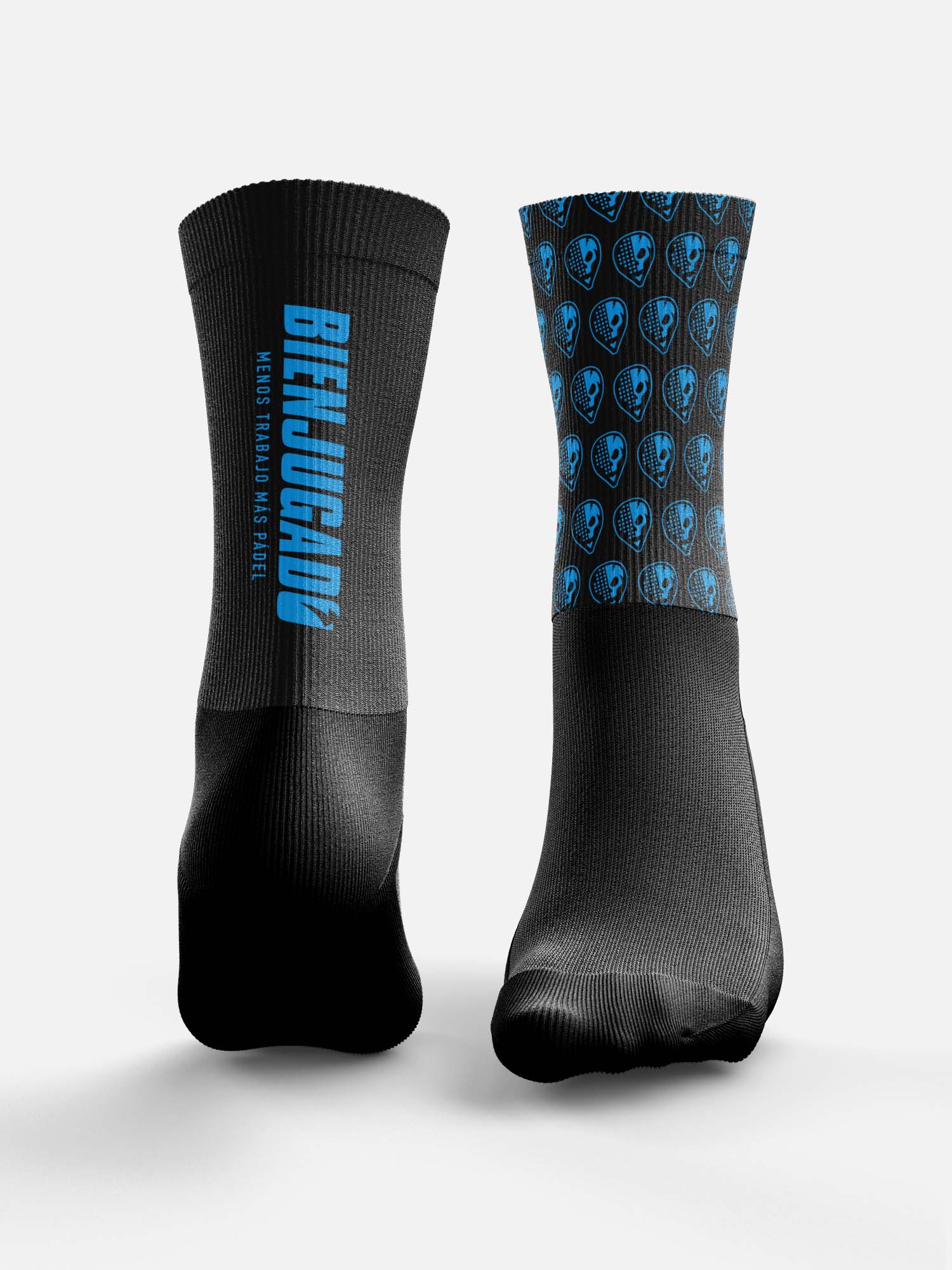 Padel Socks Black - Aqua Blue